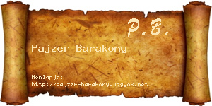 Pajzer Barakony névjegykártya